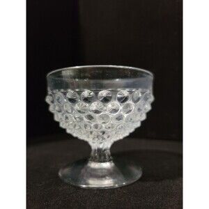 Hobnail Pressed Crystal Glass Antique Duncan & Miller Custard Shrimp Fruit